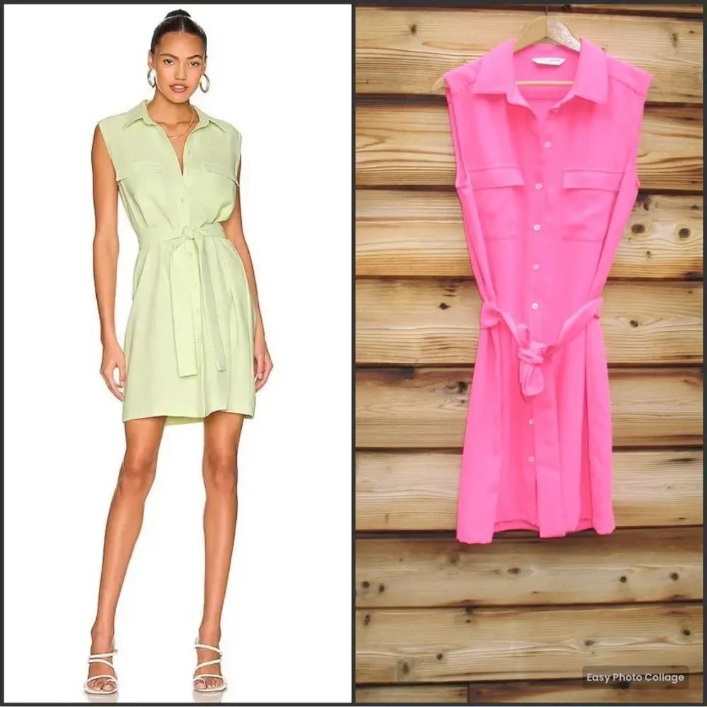 Amanda Uprichard Edith Mini Dress Hot Pink
